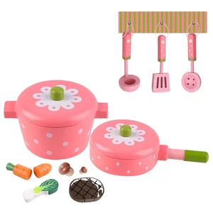 Wood Kitchen Toy for Kids Classic  Pretend Play Kids Toy Kitchen Set Wood Cooking Assembly Unisex