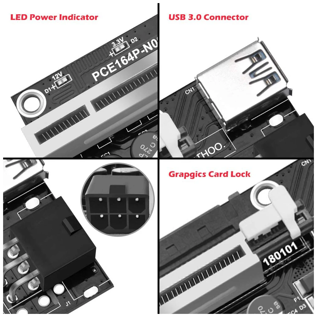 Gen 5 Riser Cable Pci-e 5.0 PCIE Riser VER 009S 1X To 16X Graphics Extension For GPU Mining