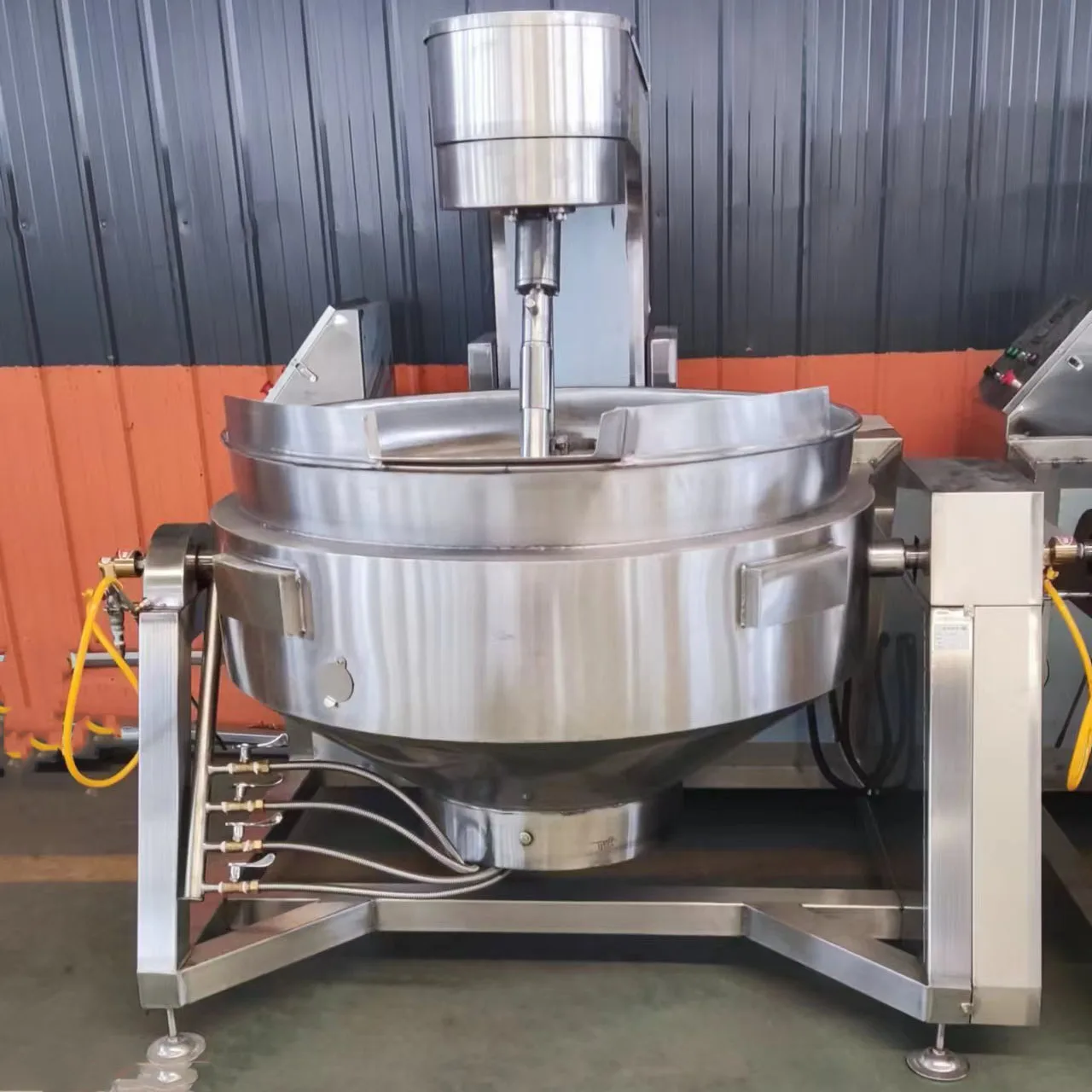 Large Commercial Electric Cooking Pot Sugar Melting Corn Starch Pot With Agitator Jacketed Kettle