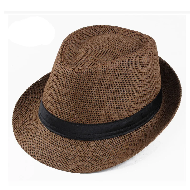 Unisex Summer Sun Protection Paper Straw Fedora Hats