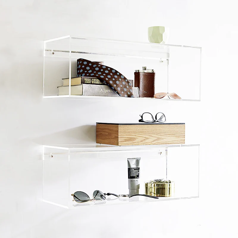 Clear Acrylic Wall Mounted Shelf,Square Lucite Floating Shelf,Acrylic ...