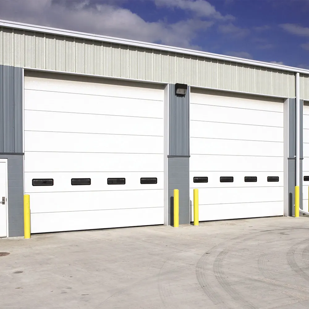 Doorhan Automatic Vertical Sliding Sectional Garage Door With Pedestrian Door and Windows Kit