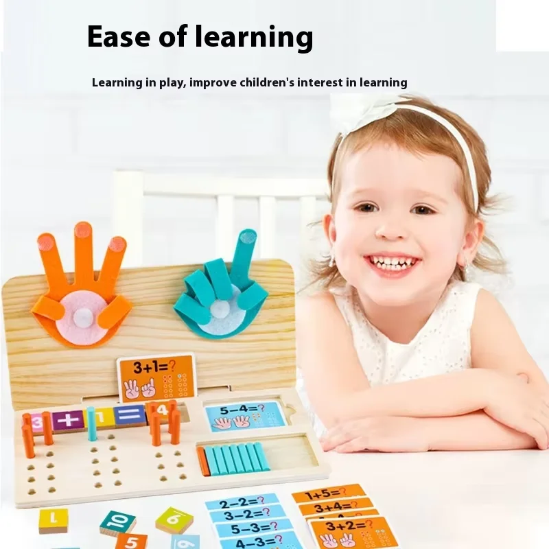 新作おもちゃ 子供向けモンテッソーリ教材 両面指折り数え&数字なぞり書きボード 教育用算数おもちゃ 子供向け
