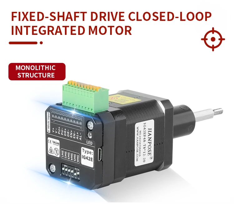 40 t812 20 48mm integrated fixed axis motor 225v 25a 18  nema17 closed loop motor-5