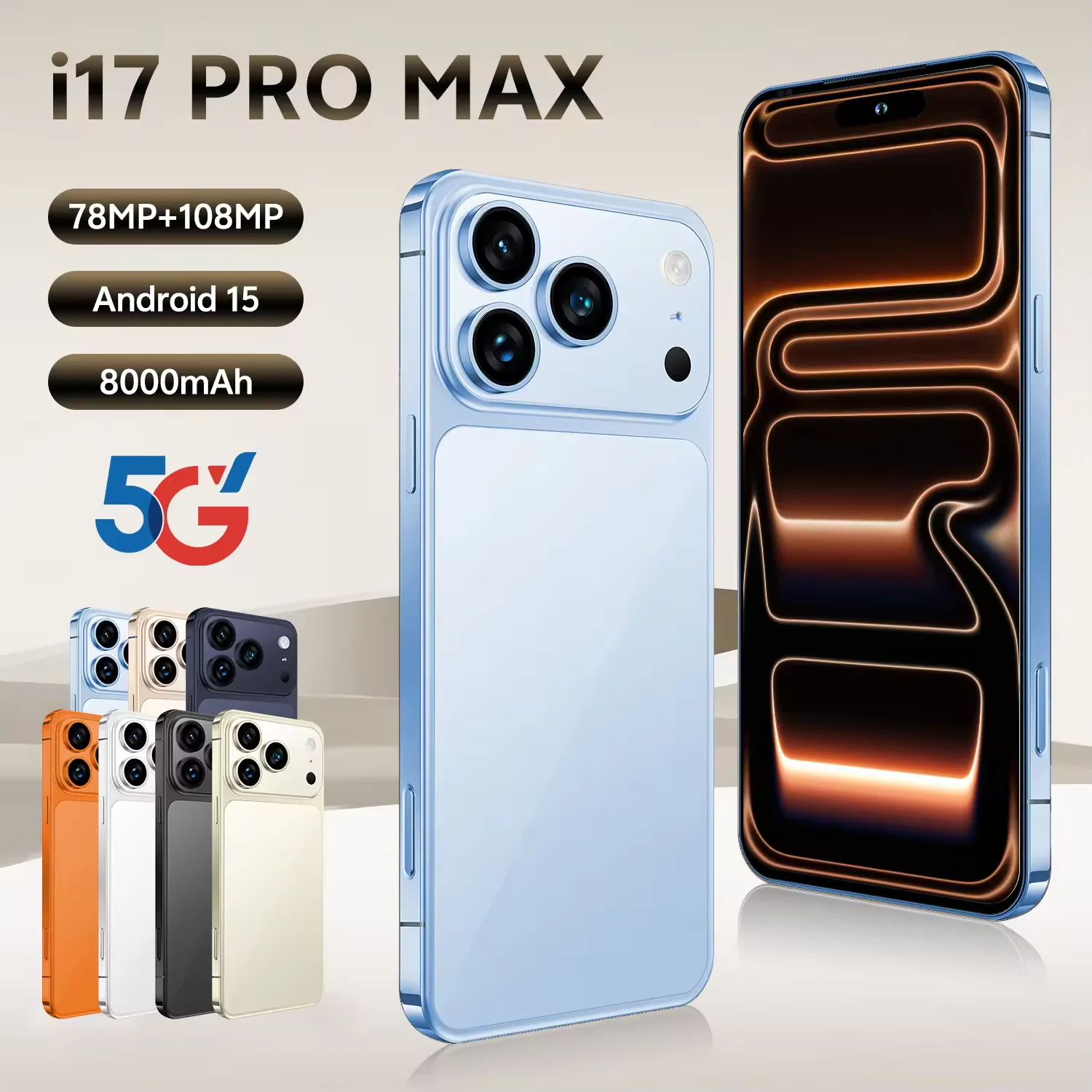 I17 Pro Max 5G - 7.3 Inch Android Smartphone with 1TB Storage