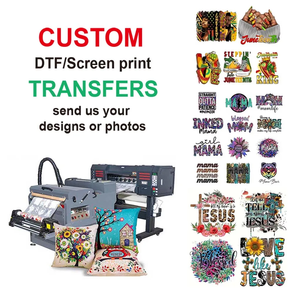 Dtf Custom Print Transfers Heat Press Ready To Screen Print Heat ...