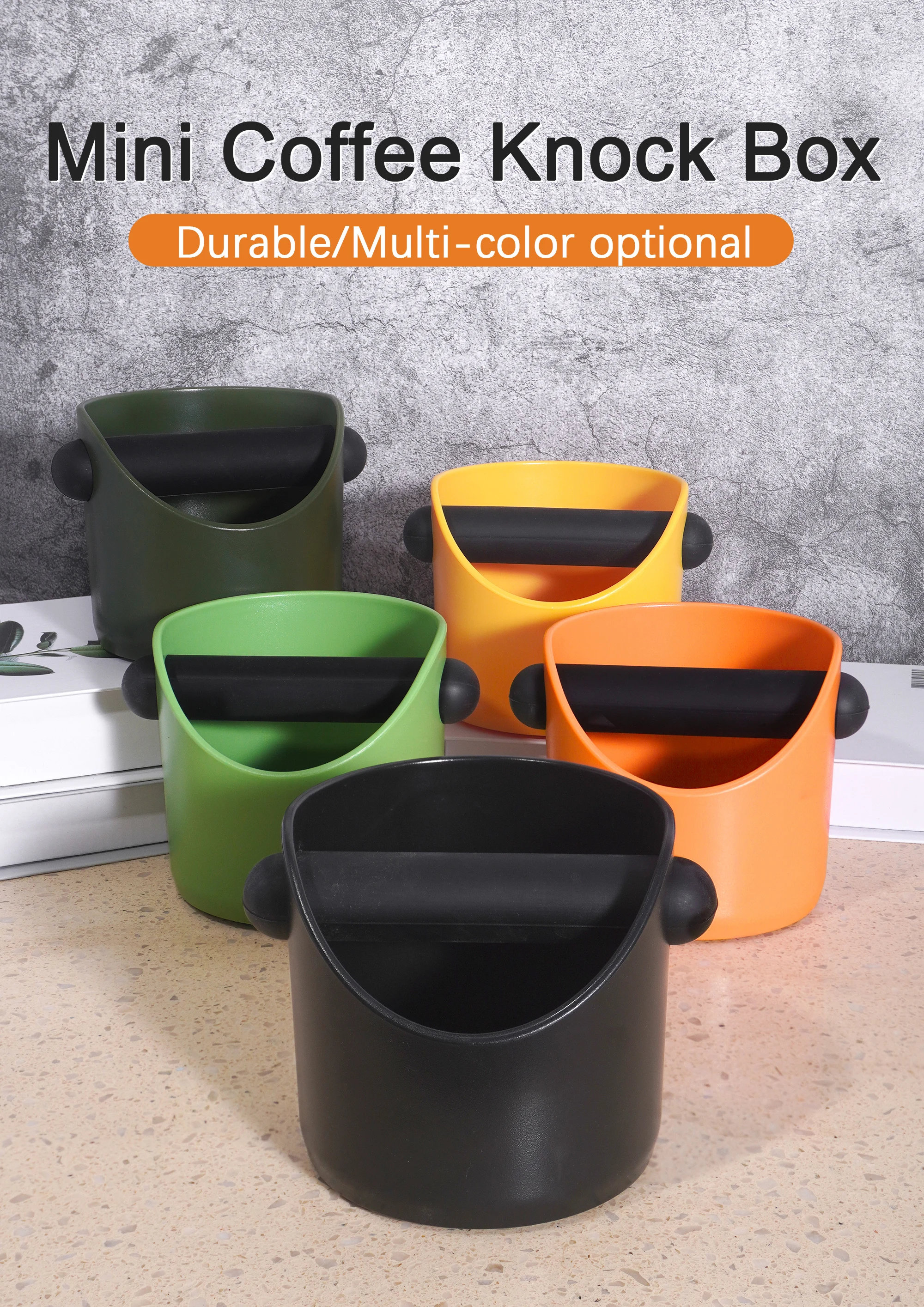 Coffee Accessories Durable Abs Coffee Knock Box Mini Size Plastic Knock