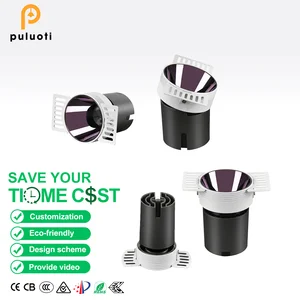 PULUOTI Modern Frameless Aluminum LED Spotlight High Color Rendering Index (CRI) Full-spectrum Eye-protecting Design Anti-glare