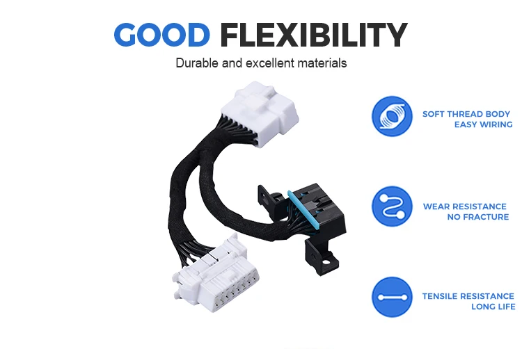 16Pin Male To Female With Molex 10P Houslng OBD OBDII 16 Pin OBD2 Y Cable For OBD2 Diagnostic Scanner Fault Code Reader manufacture