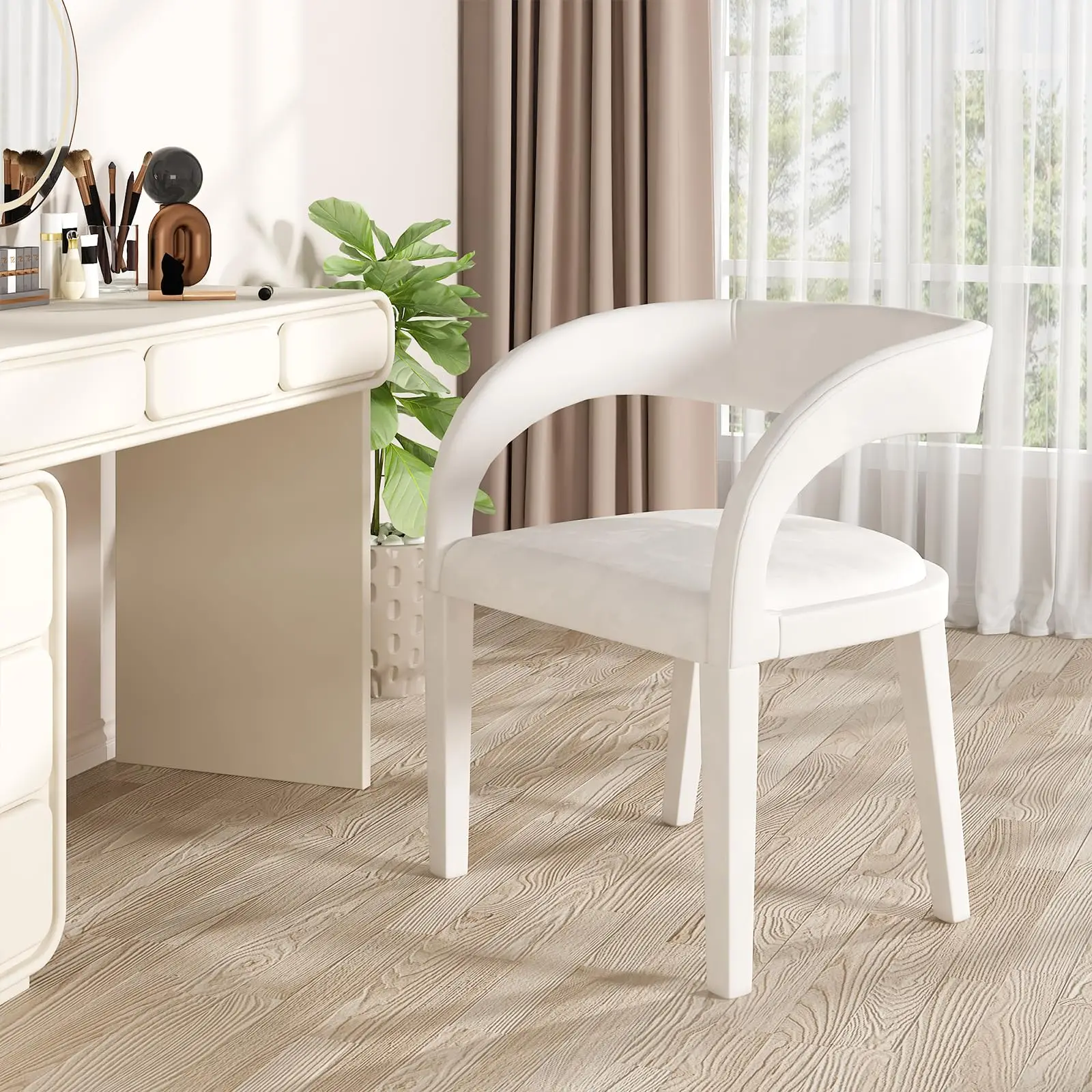 Desk Chair White Wood Accent Chair Modern White Velvet Sherpa