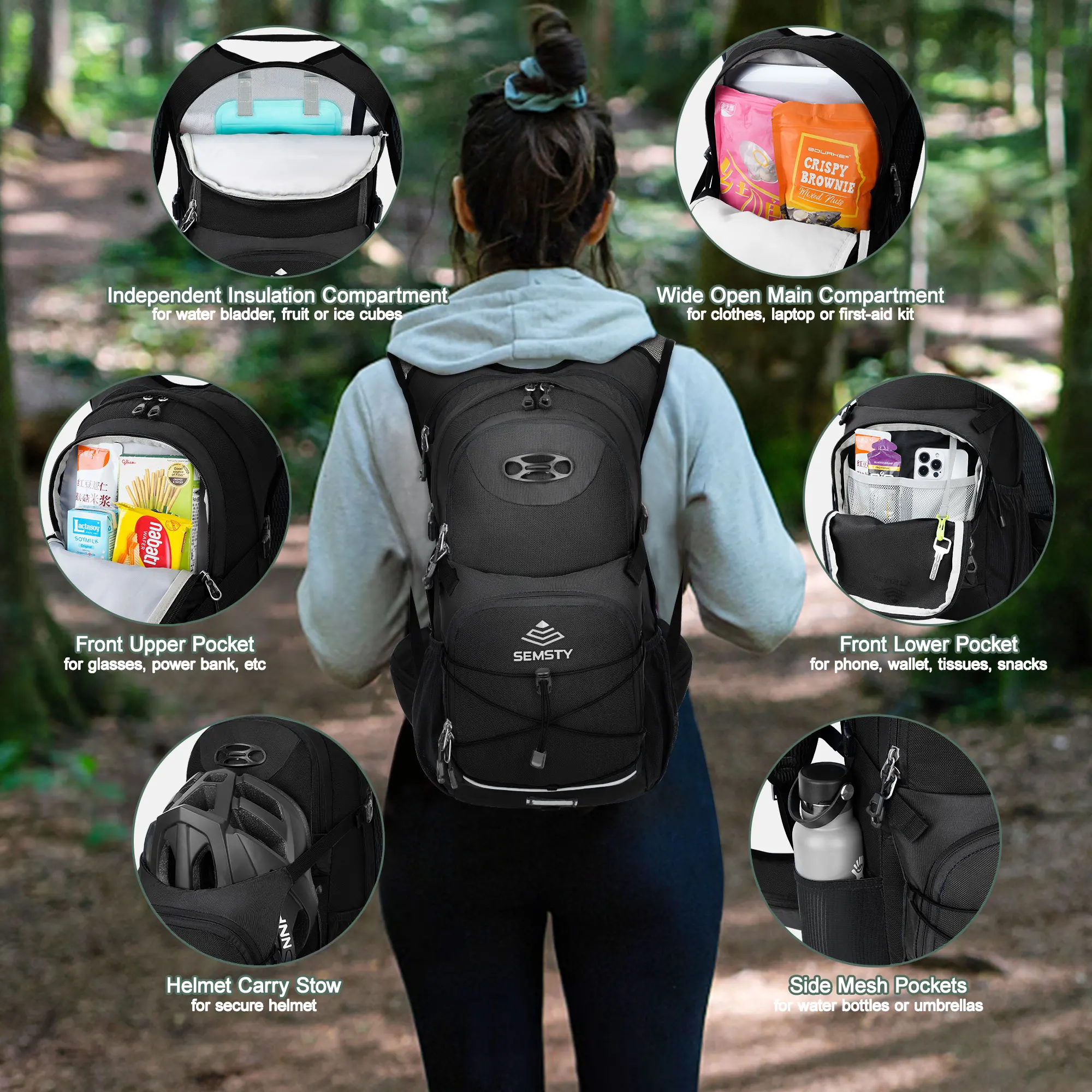 SEMSTY 25L Sports Backpack - Ideal for Hiking & Trekking