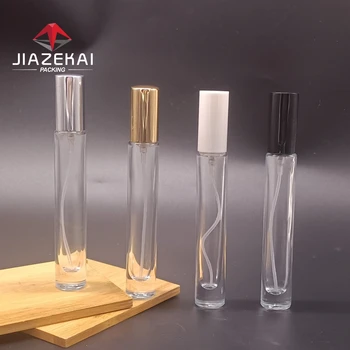 10ml Square Glass Perfume Bottle with Pump Sprayer Clear Glass and Secure Seal