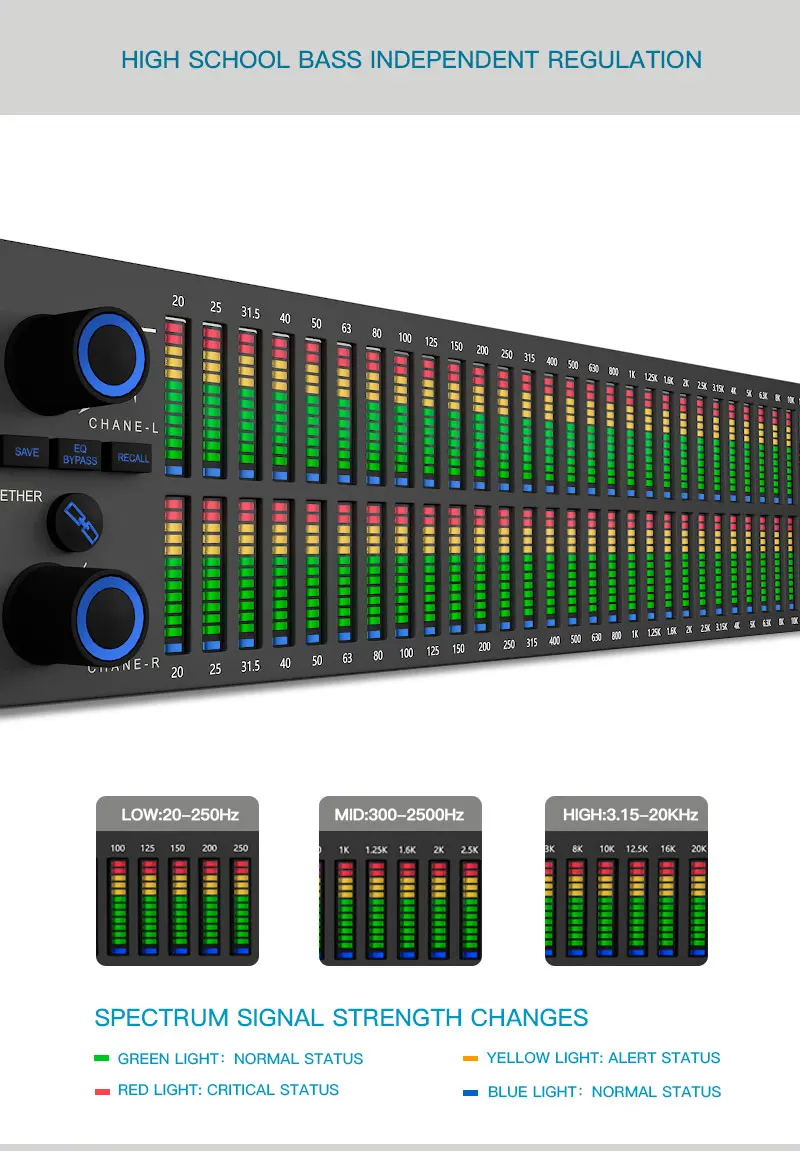 Q312 Professional 2u Eq Digital Equalizer Stereo Dual Graphics Spectrum