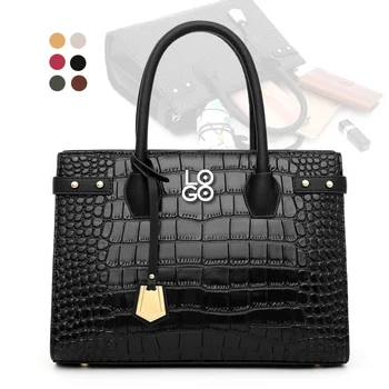 ZB318 Luxury Design Customized Brand Wholesale PU Leather Tote Bags Decoration Charm Trendy Animal Print Handbags for Women
