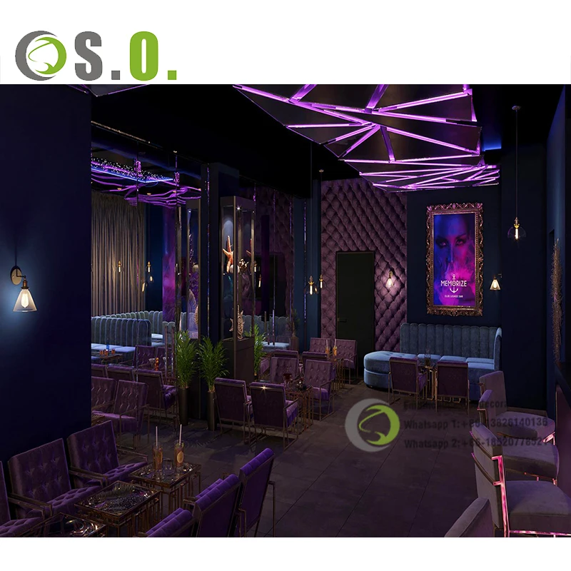 Modern Luxury Smoking Club Bar Interior Design Shisha Lounge Hookah Bar