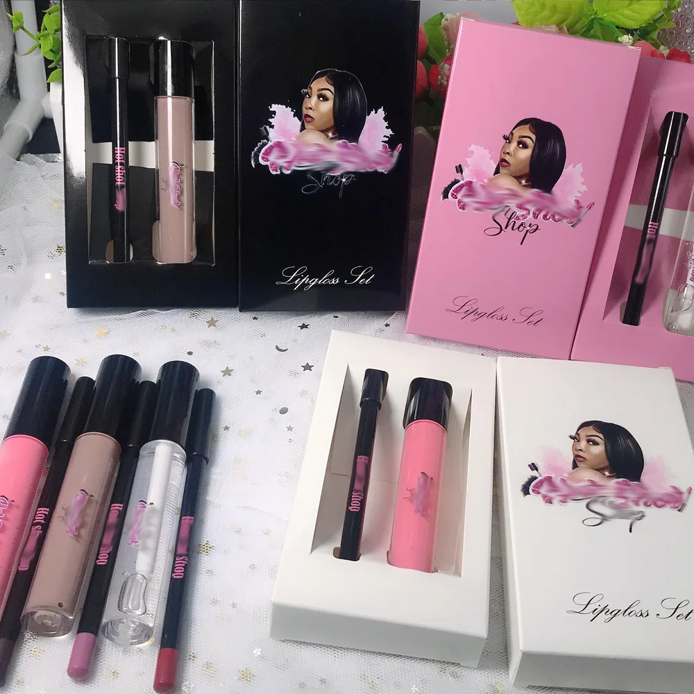 Private Label Long Lasting Lip Gloss and Lip Liner Set - Eco-Friendly ...