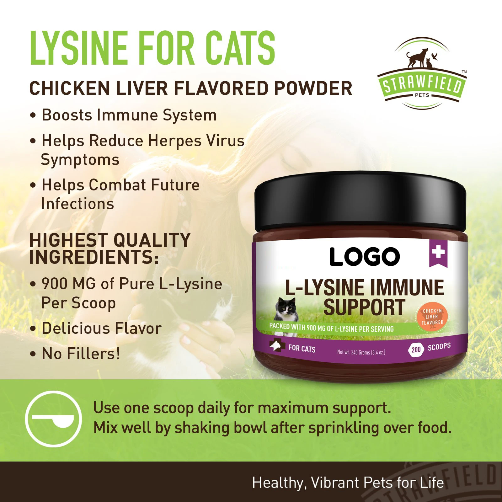 Healthcare Supplement for Cat Immunity Enhancement L Lysine for Cold Sneezing Eye Health Soft Chews Free Sample Pills Fip Gs