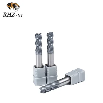 Hot Selling ODM AlCrN Coated 4-Flute Carbide CNC Milling Cutter HRC<40 10MM Diameter C=0.2 Straight Shank OEM Customizable