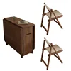 wood color dining table +2 chairs