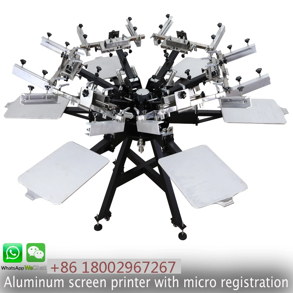 高精度フルキットカルーセル6色6ステーションTシャツシルク