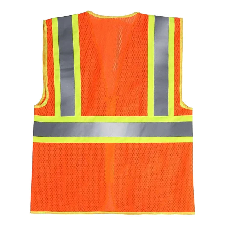 ZUJA завод Ansi Class2 повысить светоотражающий жилет безопасности сетки с застежкой-молнией