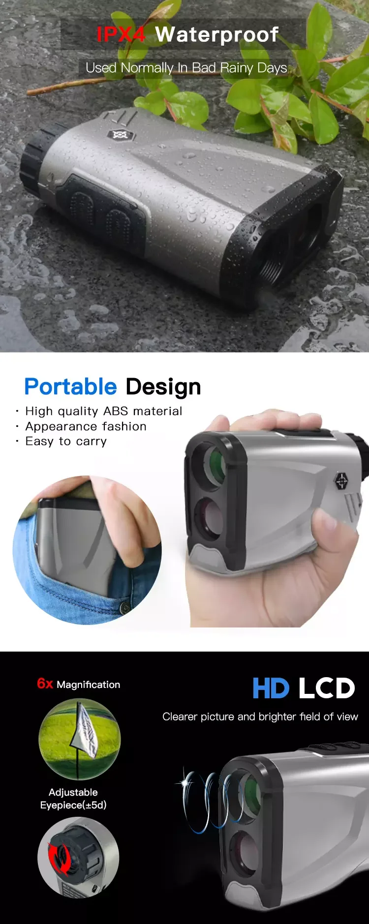 Laser Rangefinder for Hunting & Golf with 7X Magnification | LE