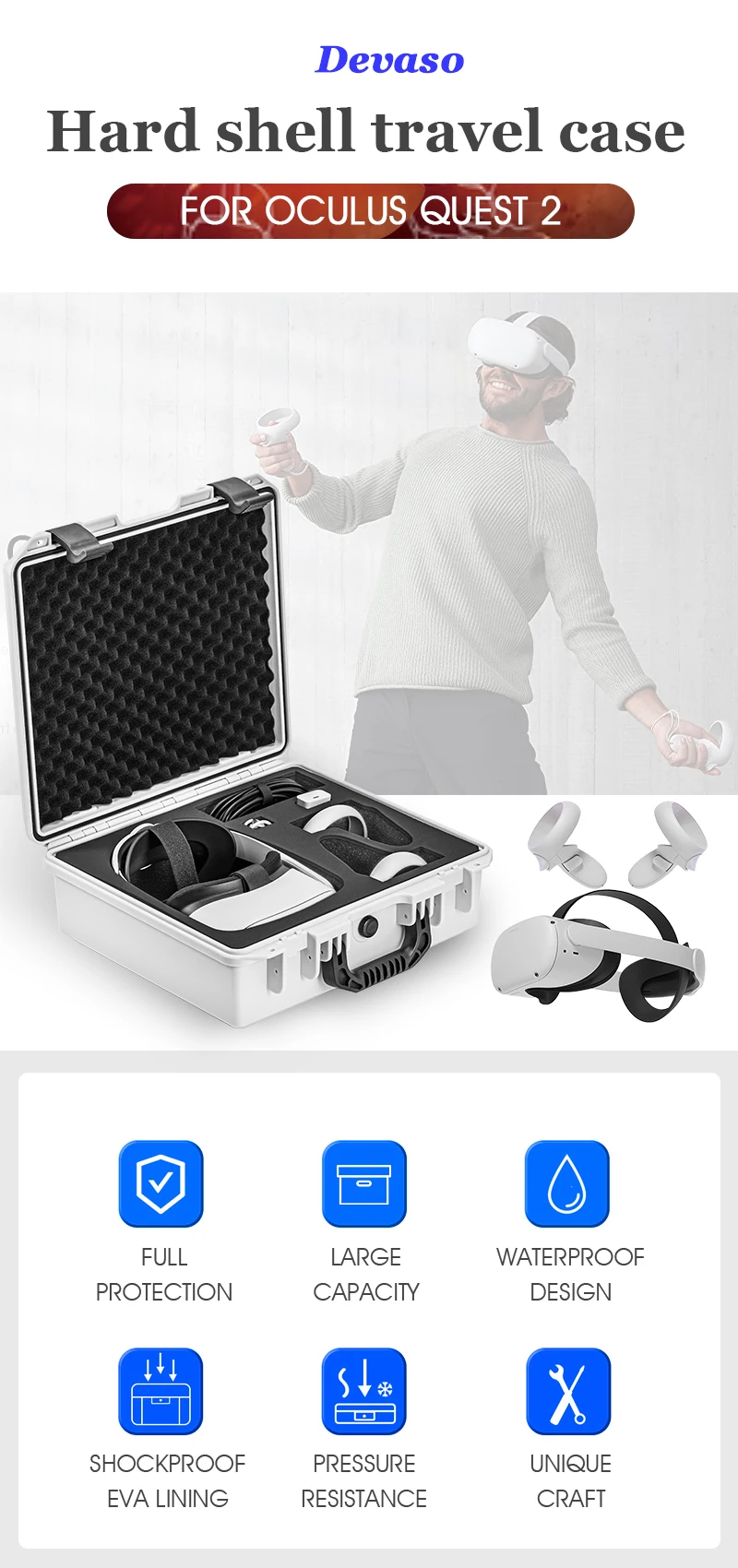 Devaso Portable Hard Shell Travel Carrying Case For Oculus Quest 2 Vr Headset With Controller Vr Glasses Game Accessories Buy Carrying Case For Oculus Quest 2 Oculus Quest 2 Vr Headset Oculus Quest