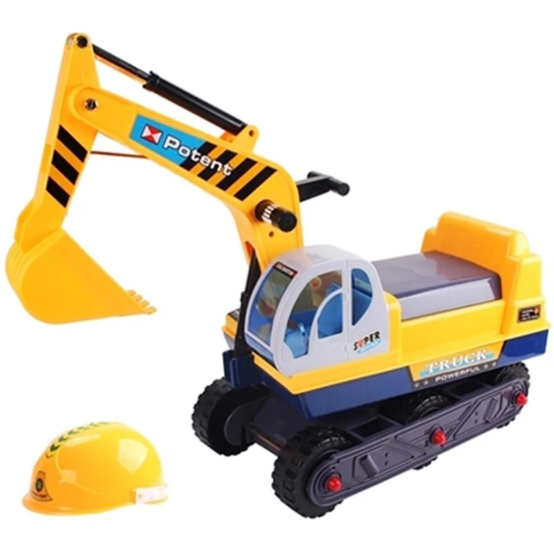 Source Pretend Play Construction Truck Toy Excavator Digger Scooter Pulling  Cart Kids Ride on Car on