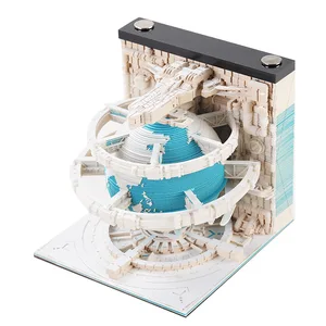 Calendar in 2023 Punch in Desk Calendar Creative 3D 3D Paper Sculpture Desktop Decoration of the Earth Office