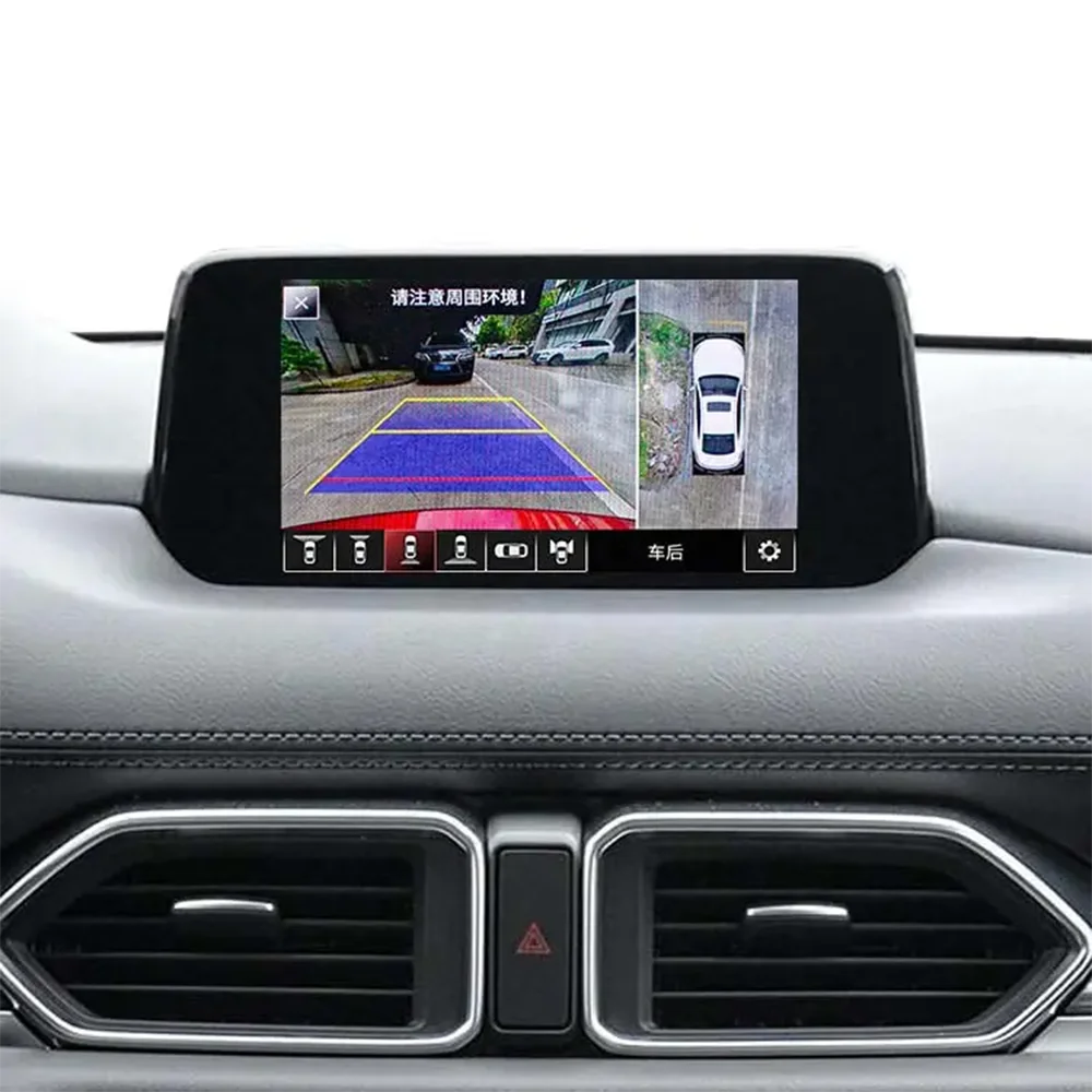 HD 3D LVDS 360 Around View Car Panoramic Camera for Mazda CX-5 2017-2023 Dynamic Trajectory Touch Screen Car Mode