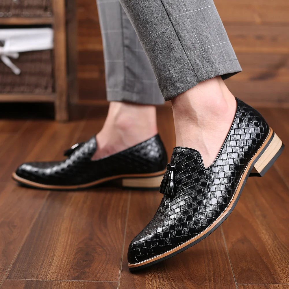 Men 2024 All British Style Black Professional Casual Leather