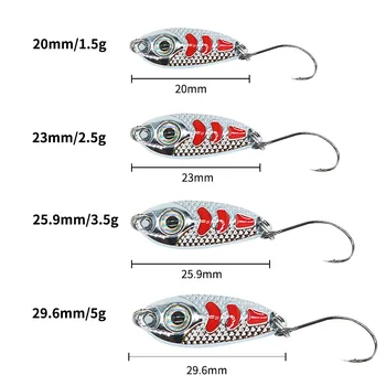 Lure Small Bean Ding Lure Sequin Spoon Sequin Road White Horse Mouth Fish-Shaped Zinc Alloy Artificial Hard Bait Lure – Metal Jig – view 3