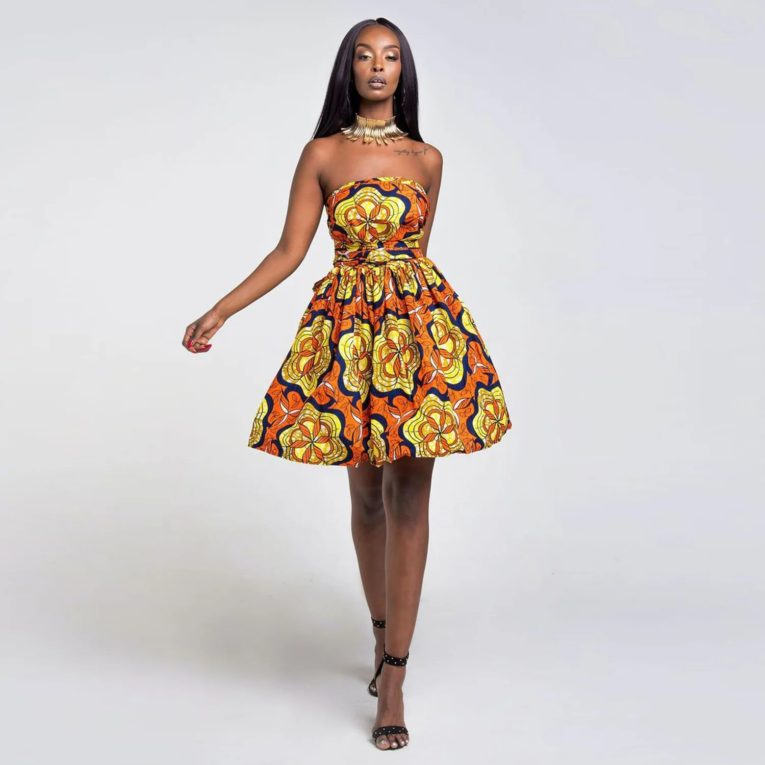 Women Traditional Party V Neck Bubble Fashion African Print Casual Dresses  - Buy African Traditional Dresses,Fashion Women Dresses,Casual Dresses  Product on Alibaba.com