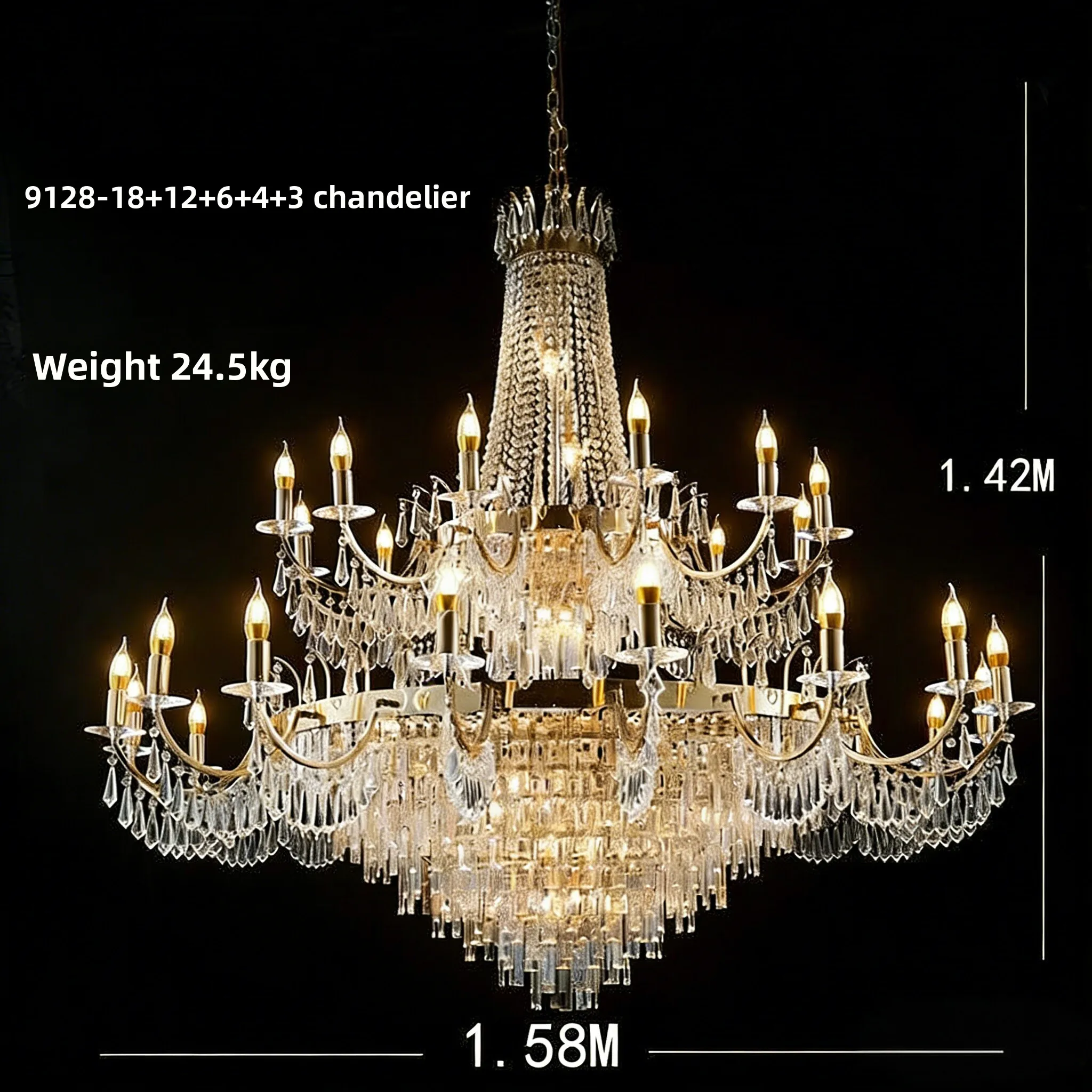 2026 French-style China-made Suspended Crystal Lamp Chandelier for Wedding Hotel Banquet Hall Top Decoration Trendy