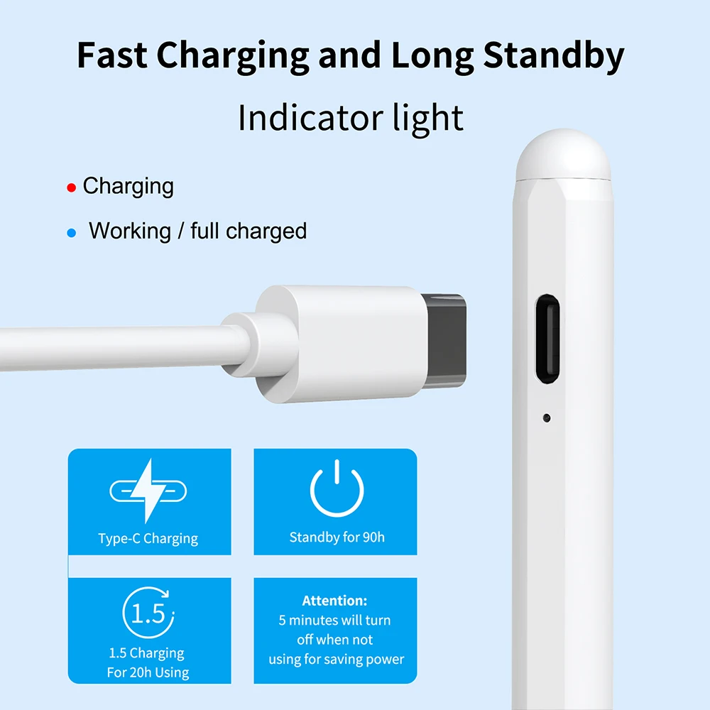 Универсальный сенсорный экран планшета активный карандаш сенсорный Стилус ручка с тонким наконечником для android и IOS емкостный экран телефона