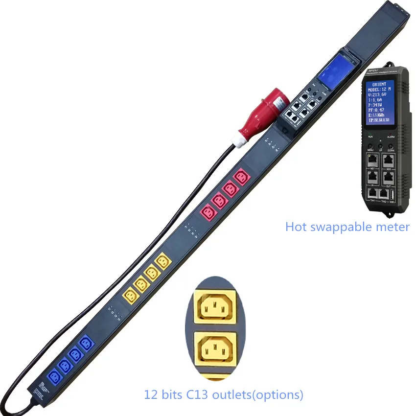 Factory supply OEM 32a 12bit iec c13 outlets IP intelligent meter PDU Intelligent high-power rack socket