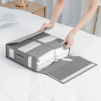Bed Sheet Organizer Visual Bed Sheets Quilt Storage Bag Bedspread Pillowcase Wardrobe Organizer Folding Closet Organizer