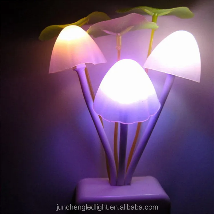 Romantic Style Multicolor Mushroom Led Night Light Home Bedroom Wall Decoration Wedding Festival New Year Lighting