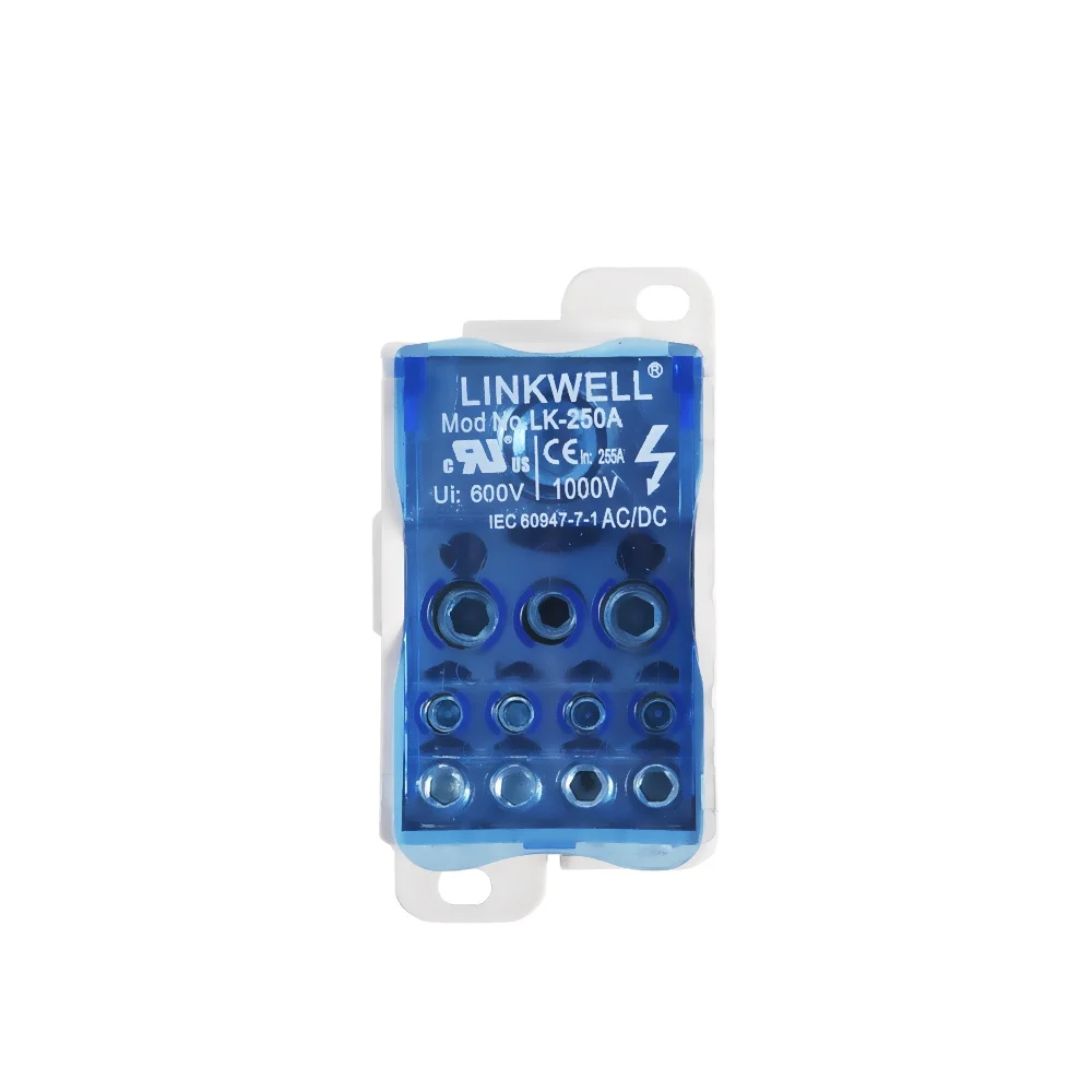 LK 250A Electric Rail Mounted Screw Compact 4-way Pcb Fuse Pluggable Distribution Terminal Blocks
