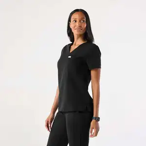 Wholesale Custom High Quality V Neck Medical Scrubs Plus Size Jogger Sets Nursing Doctor Scrubs Stretch Nurse Uniform