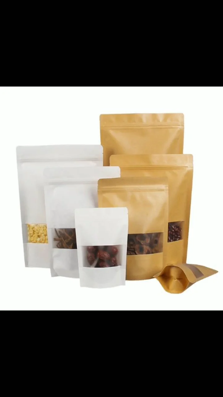 FoodSaver Tea With Clear Window Food Saver Storage Bag Kraft Paper Bag Packaging Bag 