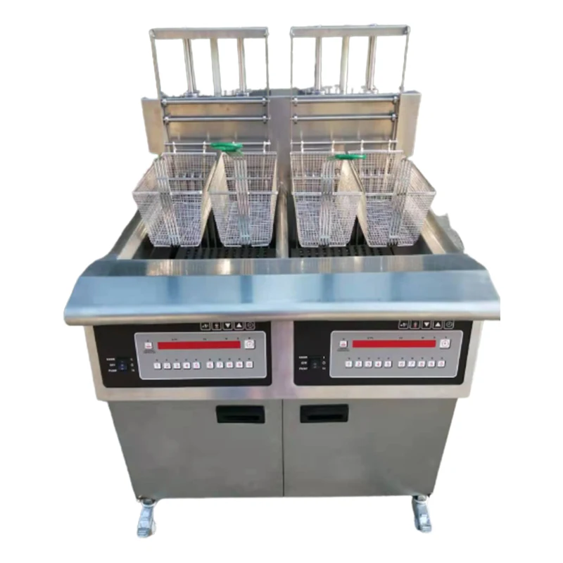 Двойной 2 майка 4 корзины коммерческий газ фритюрницы машина для производства картофельных чипсов типа обжарочная машина для жареной пищи