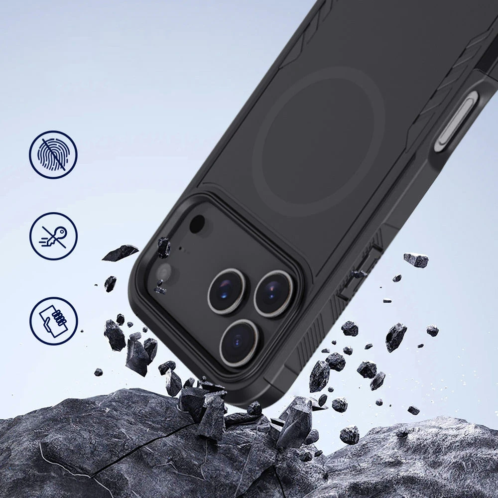 product laudtec 2 in 1 tpu pc shockproof mobile phone case strong magnetic custom logo oem for iphone air 17 15 pro max 17e sjk1117-6