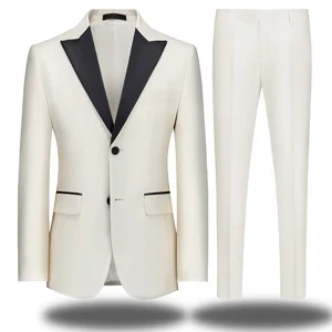 Manufacturer Customized Men's 2-Piece Business Breathable Worsted Suit Luxury Pants Suits for Wedding Church