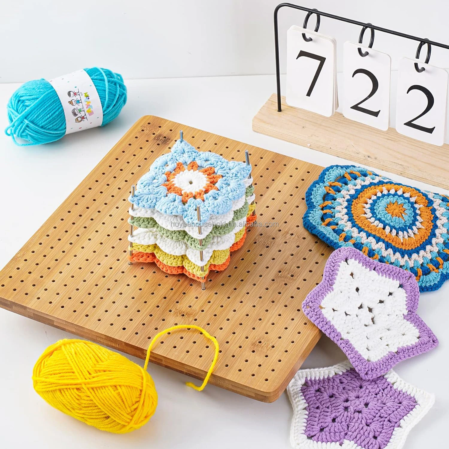 Wooden Crochet Blocking Board 13 Inches Bamboo Blocking Board For ...