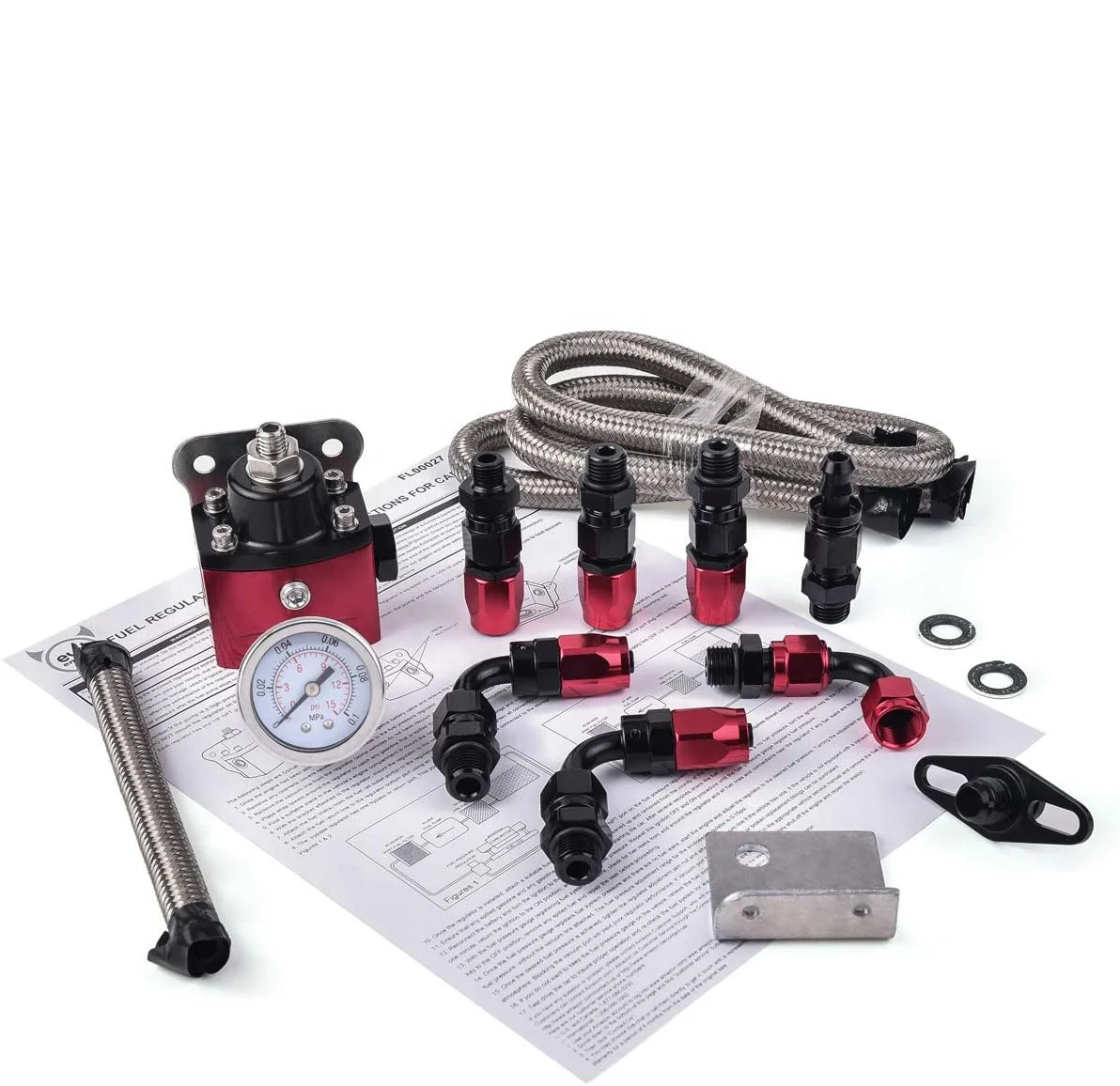 Universal Adjustable Fuel Pressure Regulator Kit for Carburetor Engine 