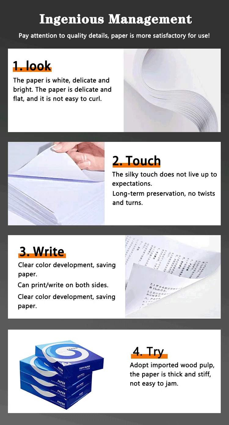 Multipurpose A4 Size Copier Paper 80gsm Office White Copy A4 Printer