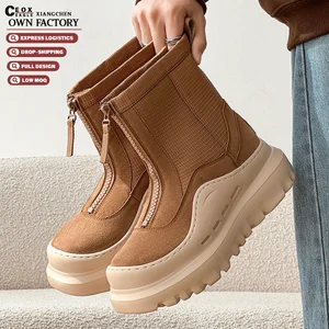 Winter Snow Boots Women's Men's Fur Lined Chunky Sole Ankle Boots Fashion Casual Footwear Boots for Women