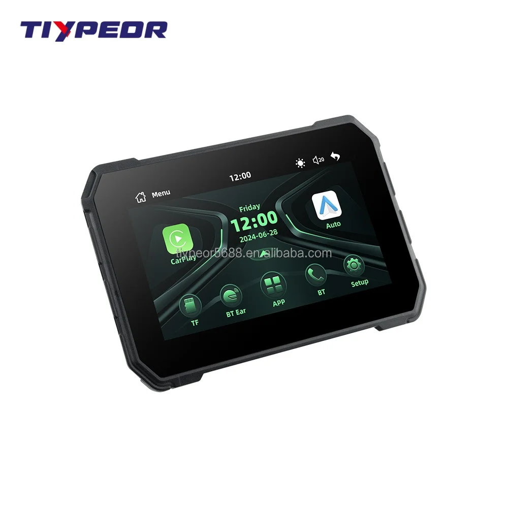 product tiypeor 5 inch motorcycle monitor wireless carplay android auto screen motorcycle navigation motorcycle wireless gps-9