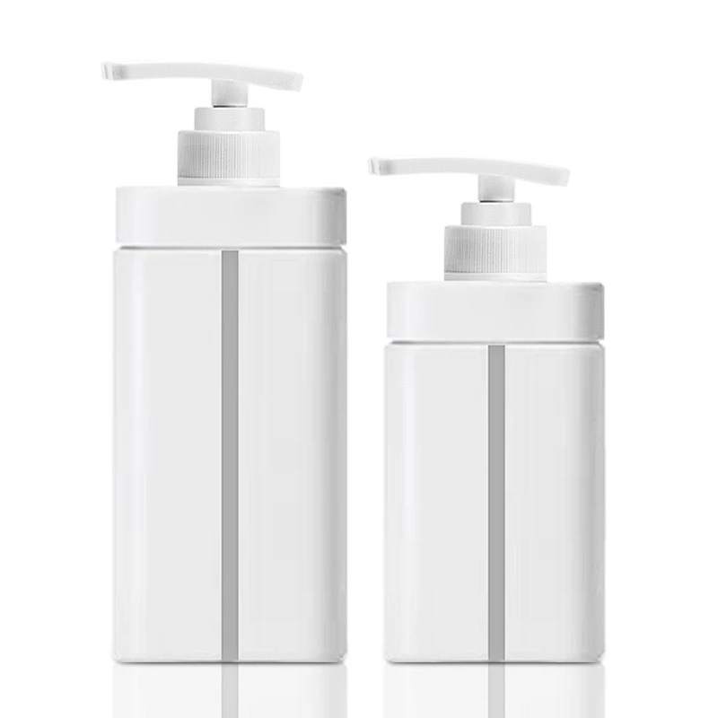 500ml 720ml HDPE Plastic Body Wash Bottle Visible Liquid Level Line Shampoo Bottle Cosmetic Emulsion Packaging Container